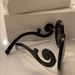 New Prada Iconic Black Swirl Authentic Sunglasses